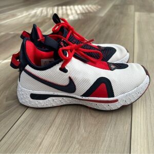 Nike PG 4 USA White Obsidian Red GS 4Y Youth Basketball Shoes CD5079-101